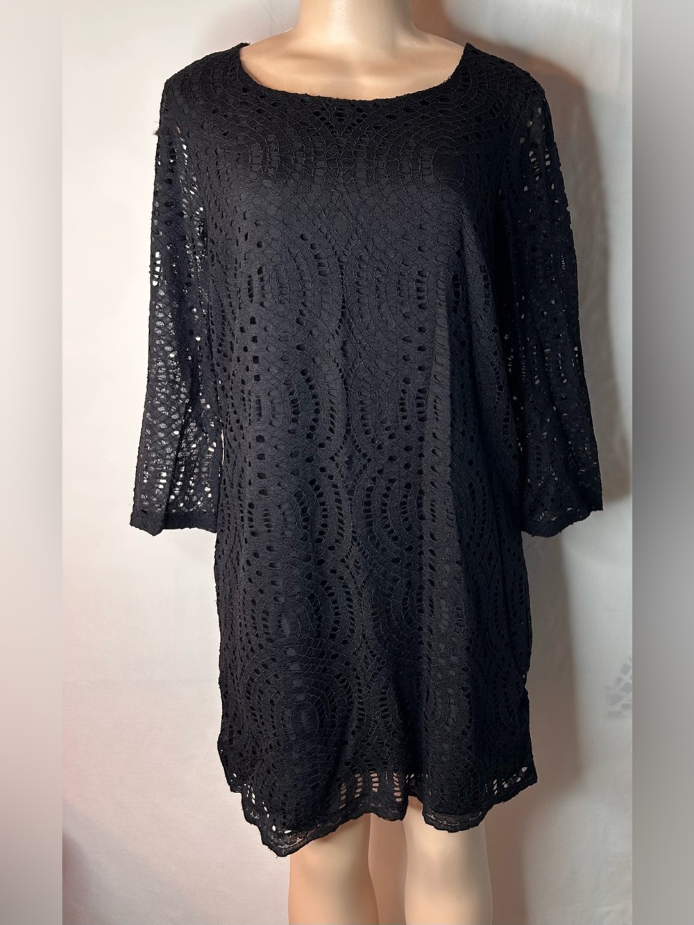 J. Crew Black Crochet Midi Dress Size 10